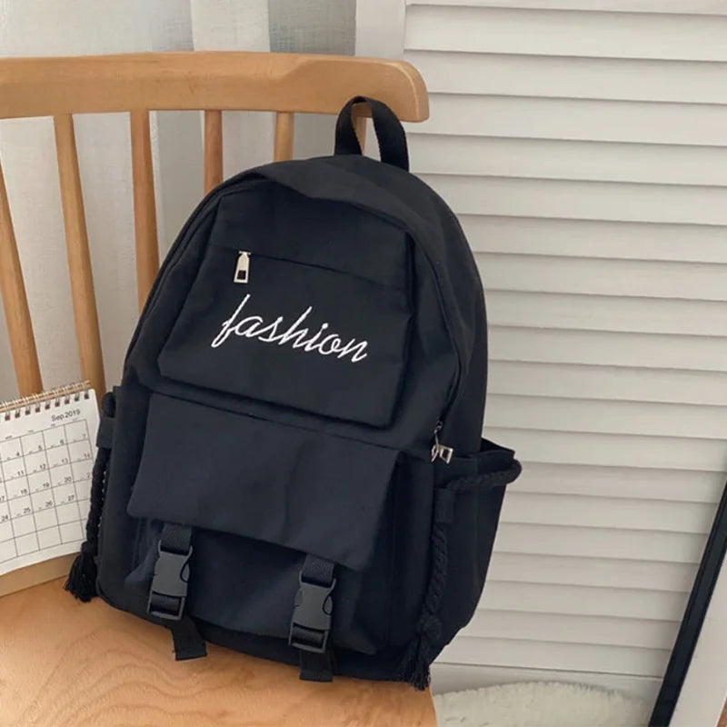 LIZAKOSHT  -  Large Capaci Bapa for Boys And Girls Elementary School High School Students Bla Casual Simple Sle Double oulder Bag