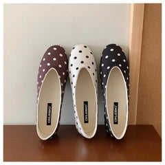 LIZAKOSHT  -  New Spring Flats Shoes Women Fashion Round Toe Polka Dot Slip On Mary Jane Flat Ballet Shoes Soft Ballerina Casual Loafers