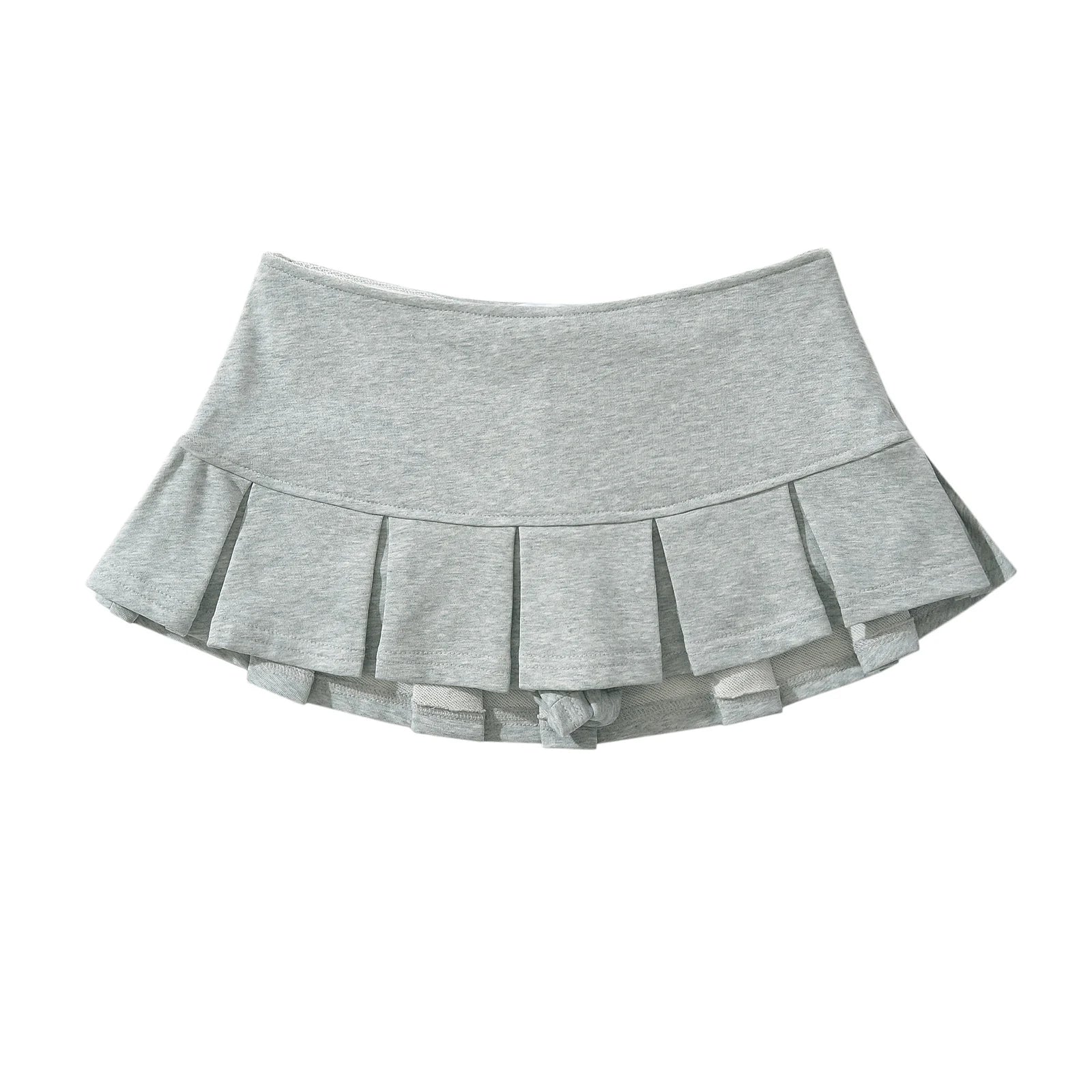 LIZAKOSHT  -  4 COLORS Y2K Side Zipper Grey Pleated Mini Skirt Sexy Low Waist Short Skater Skirts with shorts underwear