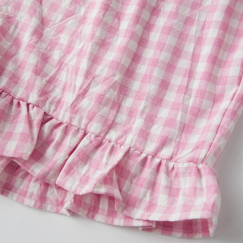 LIZAKOSHT  -  Vintage Plaid Pajama Set Elegant Lady Off Shoulder Tops + Ruffle Shorts Women 2 Piece Lounge Outfit Loose Sleepwear