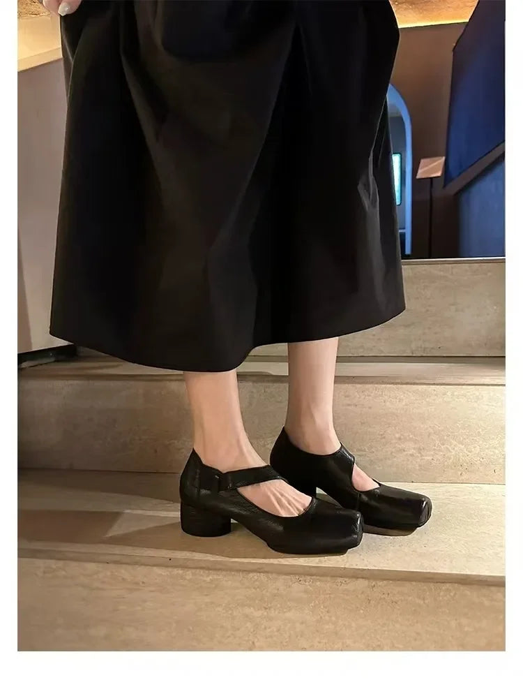 LIZAKOSHT  -  Flat Shoes Women's New Spring and Autumn Summer Genuine Leather Retro Round Toe Flat Ballet Shoes Mary Jane Single Shoe Flats