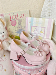 LIZAKOSHT  -  Sweet Original Lolita High Heels Japanese Cute Thick Sole Elevated Round Toe Lolita Medium Heels Lo Shoes Female
