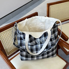 LIZAKOSHT  -  Women's Checkered Shoulder Bag Student Plaid Crossbody Bags Versatile Large Capacity Handbag
