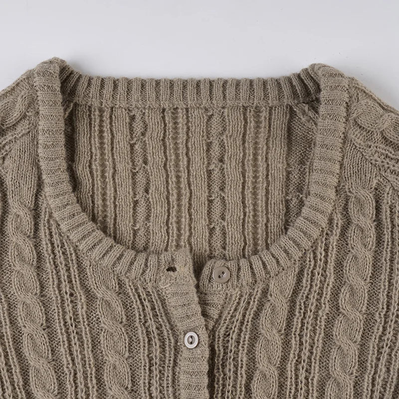 LIZAKOSHT  -  American retro-breasted cardigan with elegant temperament and women's knitted top
