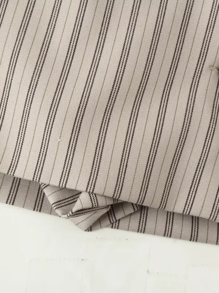 LIZAKOSHT  -  Fashionable A-Line  Skirt Women's Clothing Stripe Decorative Button Short Skirt Pants Polyester Fabric mid Waist Design