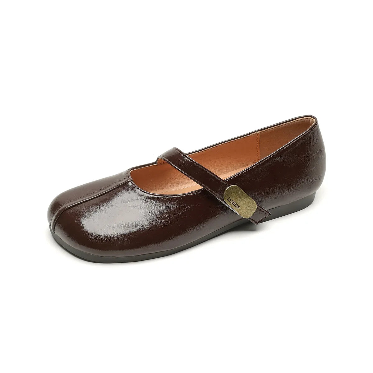 LIZAKOSHT  -  Retro Belt Strap Mary Janes Woman Lolita Flats Shoes Square Toe Cozy Slip On Loafers Female Solid Pu Leather Mocasines De Mujer