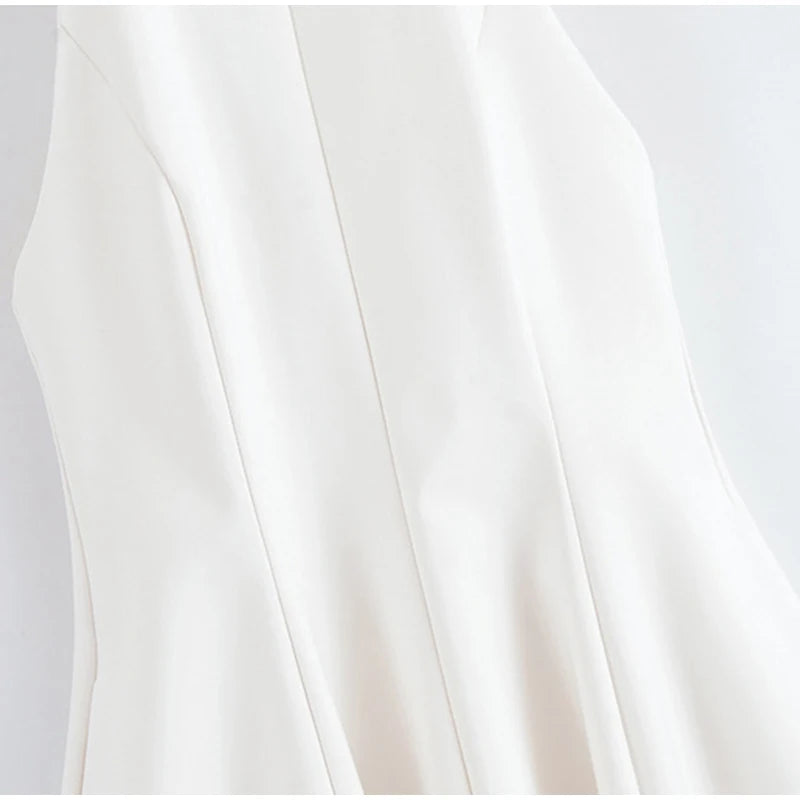 LIZAKOSHT  -  Sexy Solid Halter Backless Short Dresses Women Fashion Sleeveless High Waist Slim Mini Dress Female Summer Chic Casual Robes