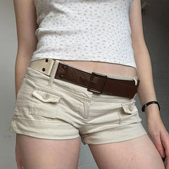 LIZAKOSHT  -  American Retro Button Pocket Tooling Shorts Women Waist Hot Casual Pants
