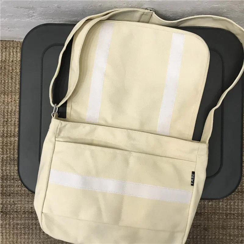 LIZAKOSHT  -  Solid Color Fashion Women's Shoulder Bags High Quality Canvas Crossbody Bag