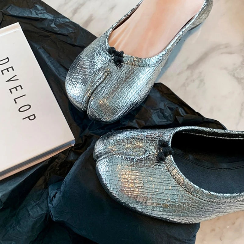 LIZAKOSHT  -  Designer Split Toe Flat Loafers Ninjas Soft Sole Casual Mule Shoe Fall Retro Comforts Mary Jane Pumps Fashions Ballet Shoes