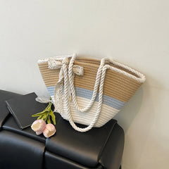 LIZAKOSHT  -  Stylish Oversized Tote Bag with Vibrant Patterns and Chic Tassel Detail Perfect for Summer Getaways and Shopping Spree