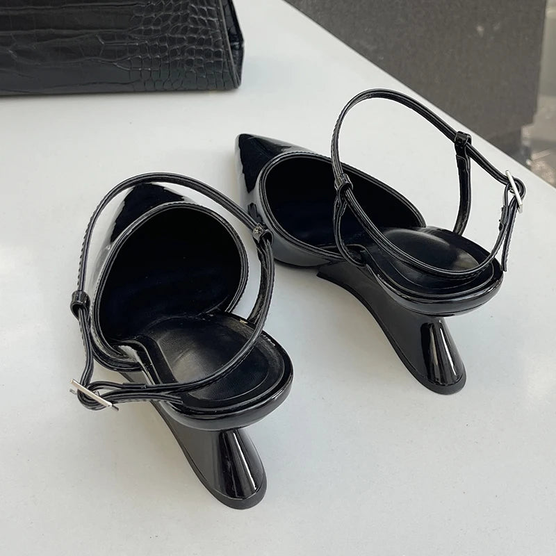 LIZAKOSHT  -  Fashion Wedges Shoes For Women Pointed Toe Female Footwear New 2025 Casual Ladies High Heels Sandals Slingbacks Heel Pumps