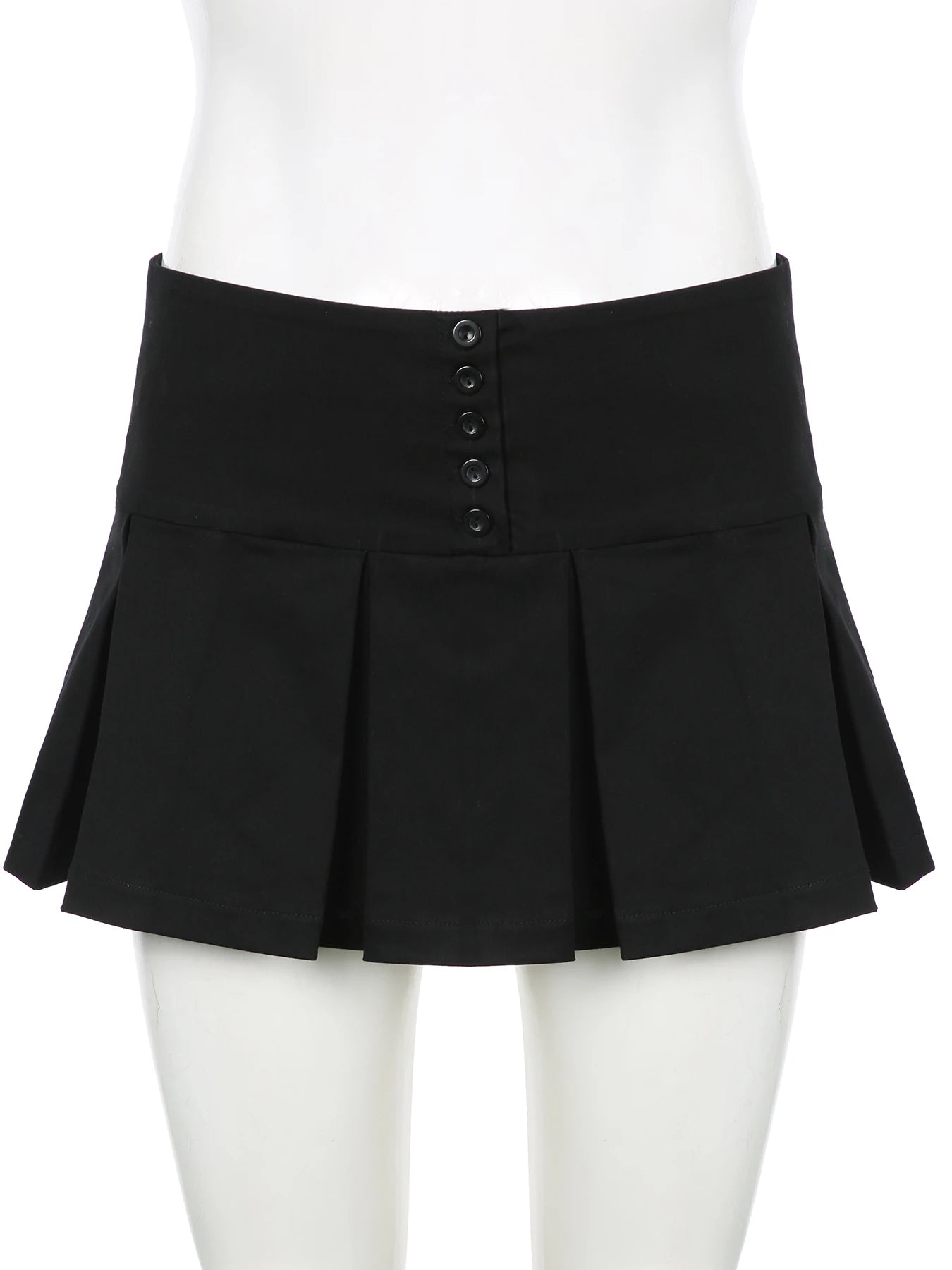 LIZAKOSHT  -  Casual Solid A-Line Pleated Skirt Basic Slim Low-Waisted Super Mini Skirts Women Summer Fashion Streetwear Ladies