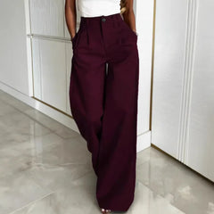 LIZAKOSHT  -  High Quality Commuter Women's Spring/summer High Waisted Narrow Version Wide Leg Pants with A Hanging Feel