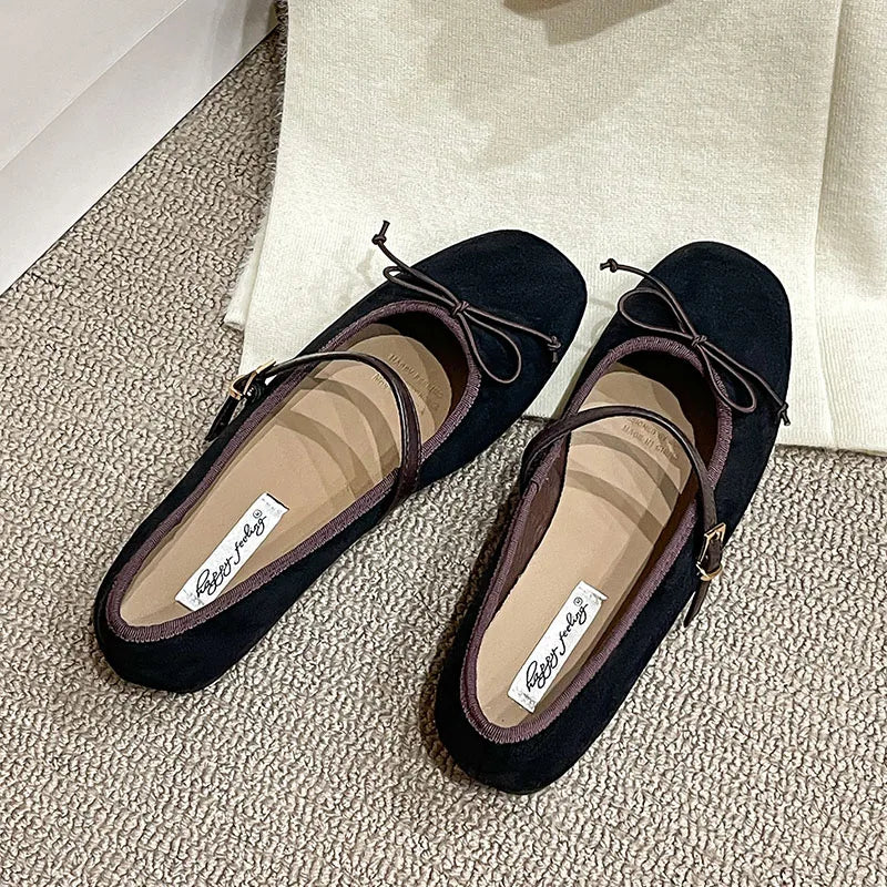 LIZAKOSHT  -  Fashion Buckle Strap Women Mary Janes Flats Dress Shoes Round Toe Female Flats Soft Ladies Lolita Shoes New Spring Autumn