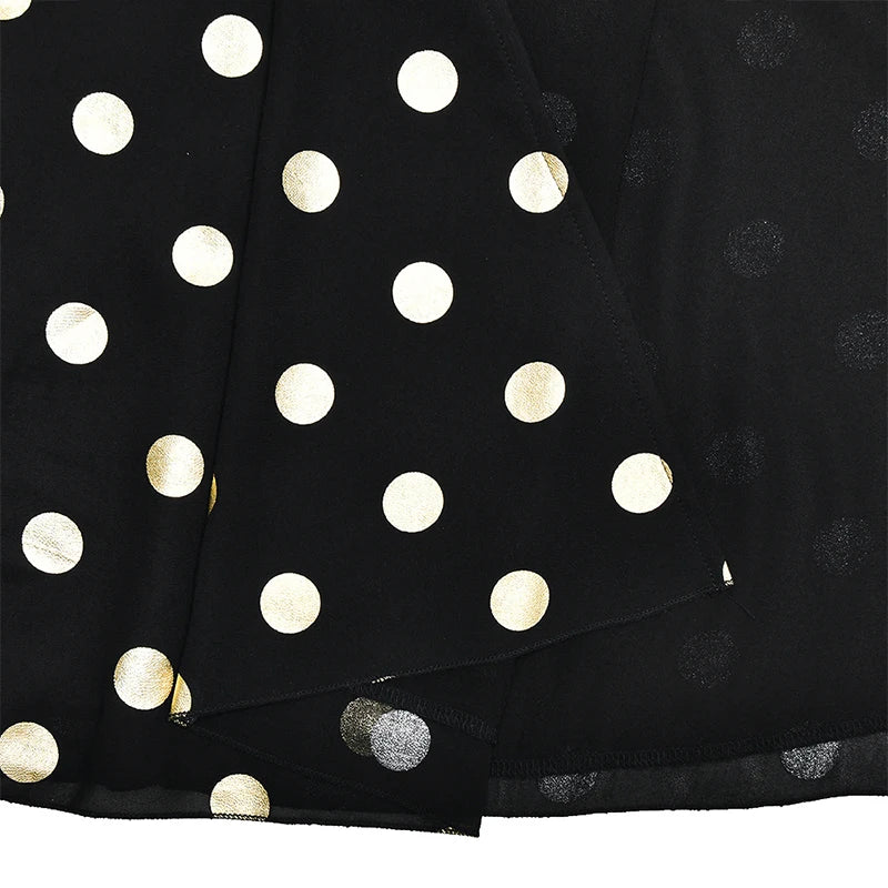 LIZAKOSHT  -  Elegant Hanging Neck Backless Off-shoulder Polka Dot Chiffon Slimming Irregular Long Dress Party Vacation Clothes For Women