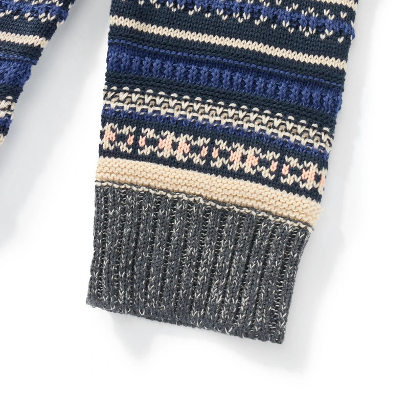LIZAKOSHT  -  00s Cottage Grunge Striped Knitted Sweater Autumn O Neck Long Sleeve Knitwears Preppy Style Vintage Y2K Baggy Pullovers Women
