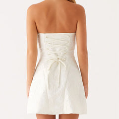 LIZAKOSHT  -  Formal Strapless Graduation Mini Dress Bodycon Party Tube Dress Elegant Backless Homecoming A-line Dresses for Women