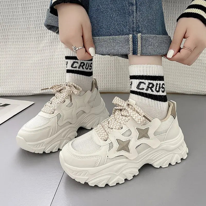 LIZAKOSHT  -  Simple Platform Sports Shoes Woman Fashion Autumn Korean Style Sneakers Women Casual Versatile Breathable Female Shoes