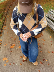 LIZAKOSHT  -  Navy Sweaters Woman Autumn Round Neck Long Sleeve Short Pullover Top Female Vintage Streetwear Preppy Style Jumpers New