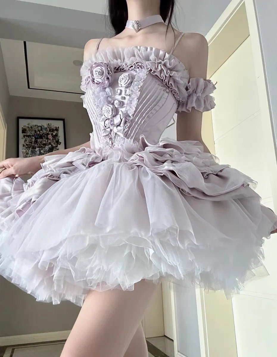 LIZAKOSHT  -  Lolita Heavy Industry Fishbone Escape Dress Adult Super Fairy Tube Top Female Summer Beautiful Temperament
