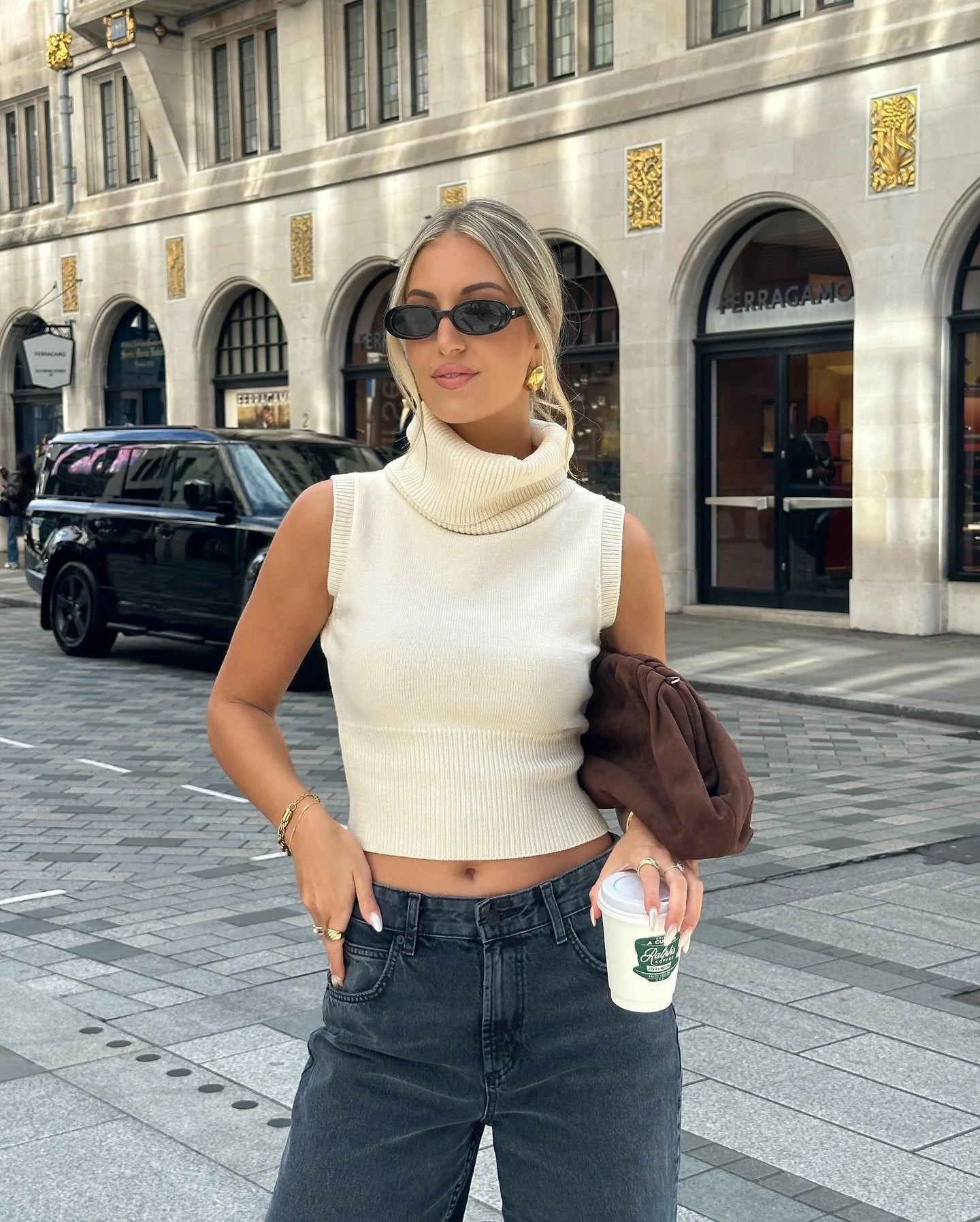 LIZAKOSHT  -  White Turtleneck Knitted Top Sleeveless Vest Sweater Women Elegant Bodycon Tops Vests Sweaters Blue Pullovers Hipster Street New