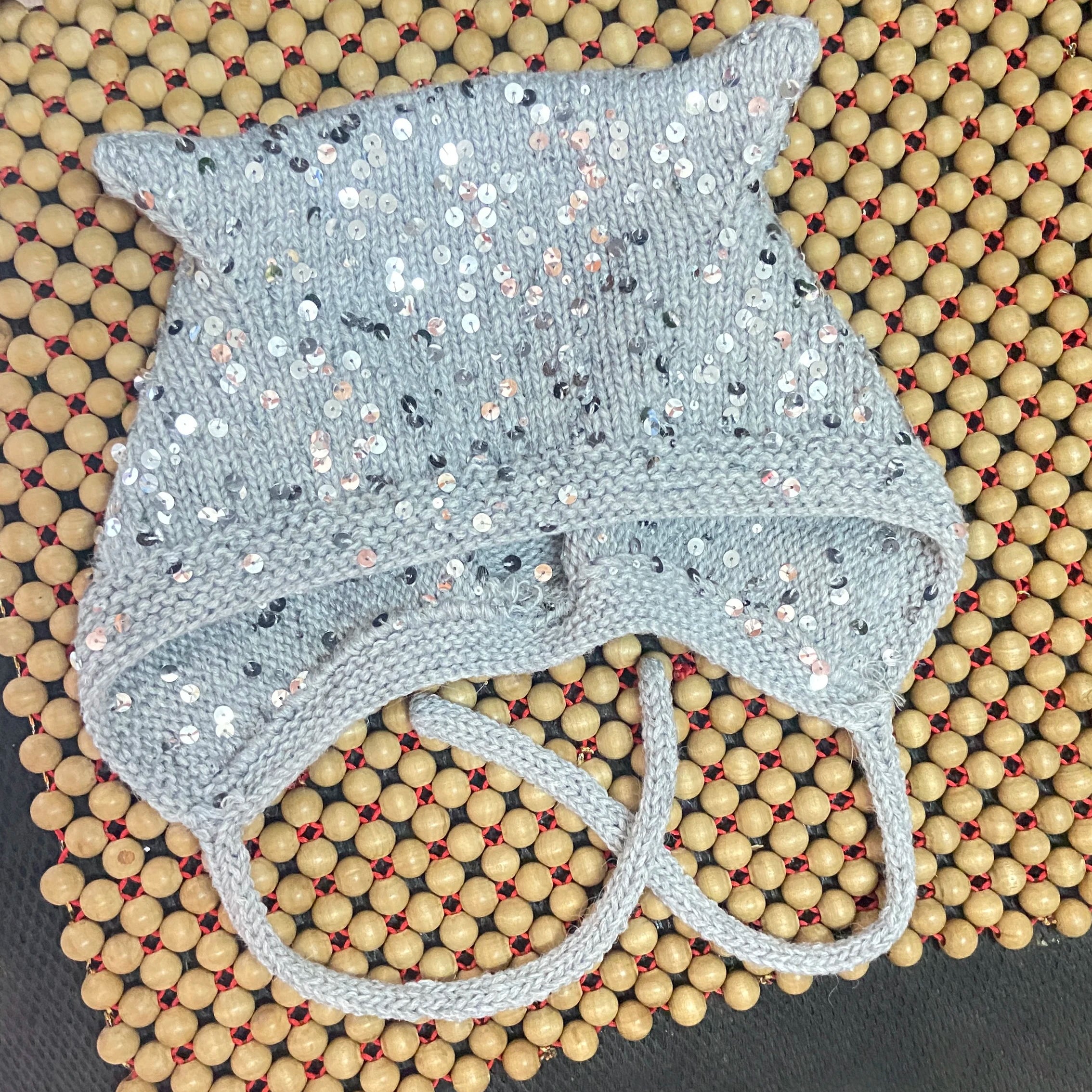 LIZAKOSHT  -  Y2K Sequin Devil Horn Knit Hat Women Winter Ear Flap Beanie Hat With Strap Gothic Cat Ear Warm Knitted Bonnet Streetwear