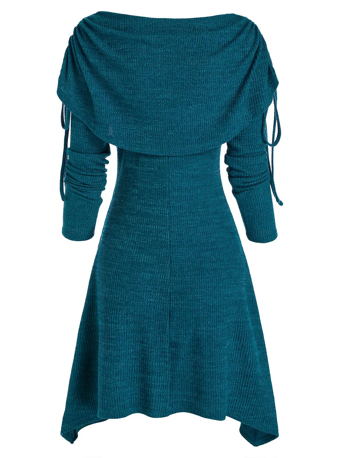 LIZAKOSHT  -  Multi-way Long Sleeve Knit Robe For Female Mini Contrast Knitted Dress With Belt Spring Winter New Fashion