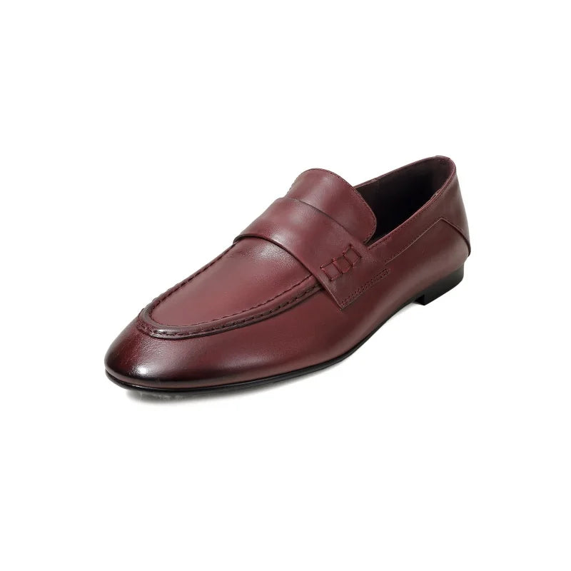LIZAKOSHT  -  Women's round Toe Flat Loafers Casual Shoes High Quality Genuine Leather Fashion Footwear for Ladies