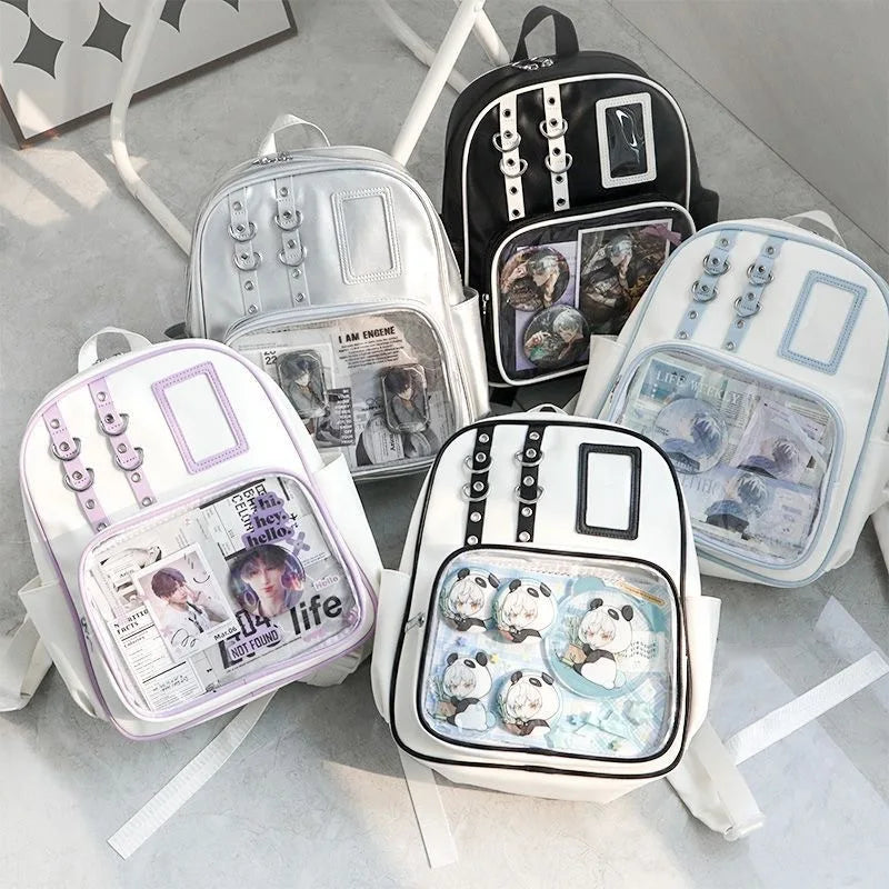 LIZAKOSHT  -  Y2K Cute Mini Backpack Women Kawaii Ita Bag Sweet Girl Transparent Rucksack DIY Display Knapsack Lolita Preppy Style School Bags
