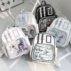 LIZAKOSHT  -  Y2K Cute Mini Backpack Women Kawaii Ita Bag Sweet Girl Transparent Rucksack DIY Display Knapsack Lolita Preppy Style School Bags