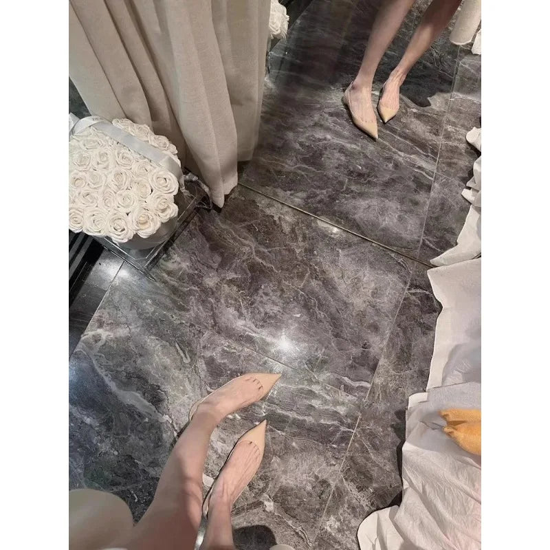 LIZAKOSHT  -   Autumn New Style Women's Flat Bottom Patent Leather Pointed Toe Shoes Design Sensation Low Cut Increased Height Inner