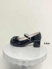 LIZAKOSHT  -  Sweet Bow In Single Shoes For Girls With Thick Heels Round Heads Cute Jk Student Versatile Lolita Girls' Tea Party Single Shoes