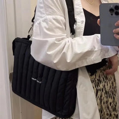 LIZAKOSHT  -  Ins Black Handbag Laptop Bag PC Case 12 13 13.3 14 Inch Cover Sleeve Portable Macbook Air Pro Redmi Mac Book Laptop Shoulder Bag