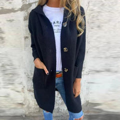 LIZAKOSHT  -  New Autumn Winter Sweater Cardigan Women Casual Long Sleeve Button Hoodies Coat Female Casual Knitted Sweater Long Jacket