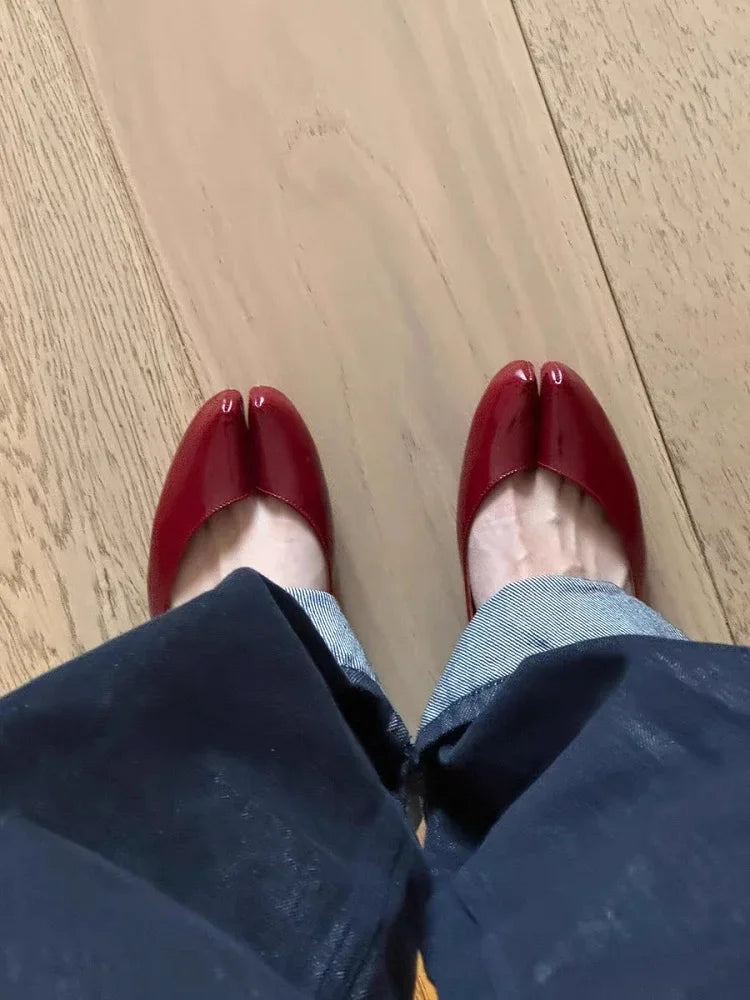 LIZAKOSHT  -  Spring Fashion Designer Clip Toe Patent Leather Women Pumps Elegant Sandals Flat Heels Comfortable Casual Mules Shoes