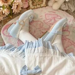 LIZAKOSHT  -  Japanese Kawaii Lolita Mary Janes Shoes Women Bow-knot Vintage Sweet Pumps Shoes Female Elegant Fashion Buckle Strap Shoes 2024