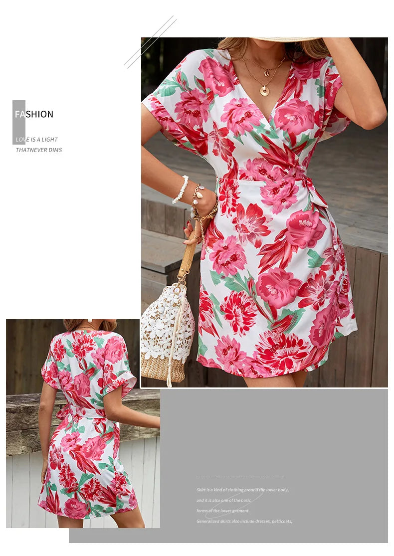 LIZAKOSHT  -  New Women's Short One-piece Printed Dress