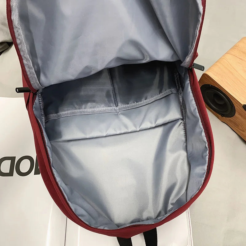 LIZAKOSHT  -  Solid Color Women Backpack Japanese School Bags For Teenager Girls Bookbag Simple Nylon Travel Backbag Ladies Student Bags