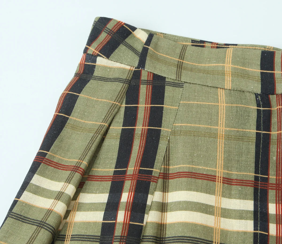 LIZAKOSHT  -  Women Autumn New Ramie Bloomers Plaid Printed Loose Pants Female Fashion Versatile Drawstring Streetwear Casual Trousers