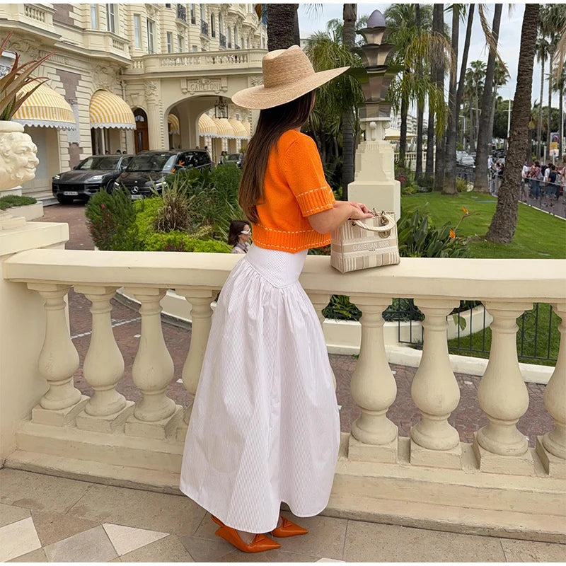 LIZAKOSHT  -  Fashion Knitted Top For Women O-neck Short Sleeve Single Breasted Pocket Mini Blouses 2025 Summer Female  Casual Loose Outerwear