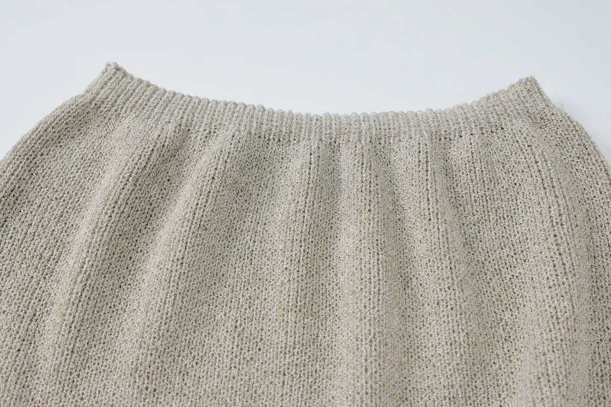 LIZAKOSHT  -  Summer Women's Solid Color Lace-up Chest-wrapped Split Skirt Two-piece Leisure Holiday Fashion Suit