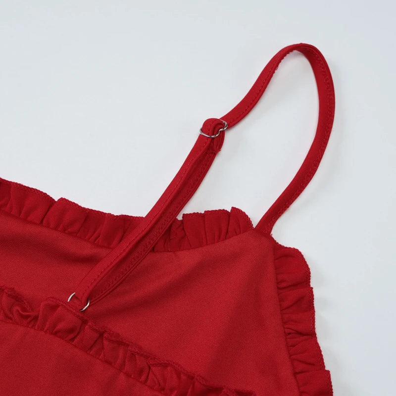LIZAKOSHT  -  Casual Sweet Women's 2-Piece Matching Loungewear Sling Backless Camisole+Drawstring Shorts Skinny Solid Sexy Chic Home Sets