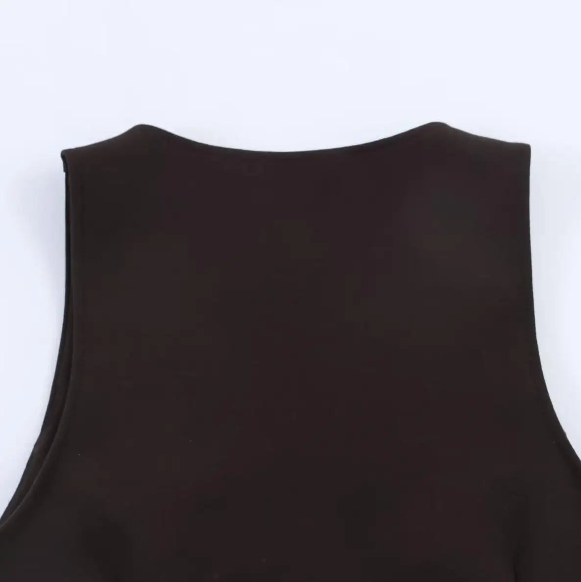 LIZAKOSHT  -  Vintage Deep Brown Buckle Buttons V neck Waistcoat Women OL Vest Jacket Outfits Casual Vacation Loose Tops