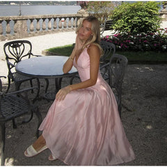 LIZAKOSHT  -  Elegant Flowing Dress V-neck Sexy Sweet Summer Party Date Dressing Charming Fashionable Feminine Evening Gown For Women