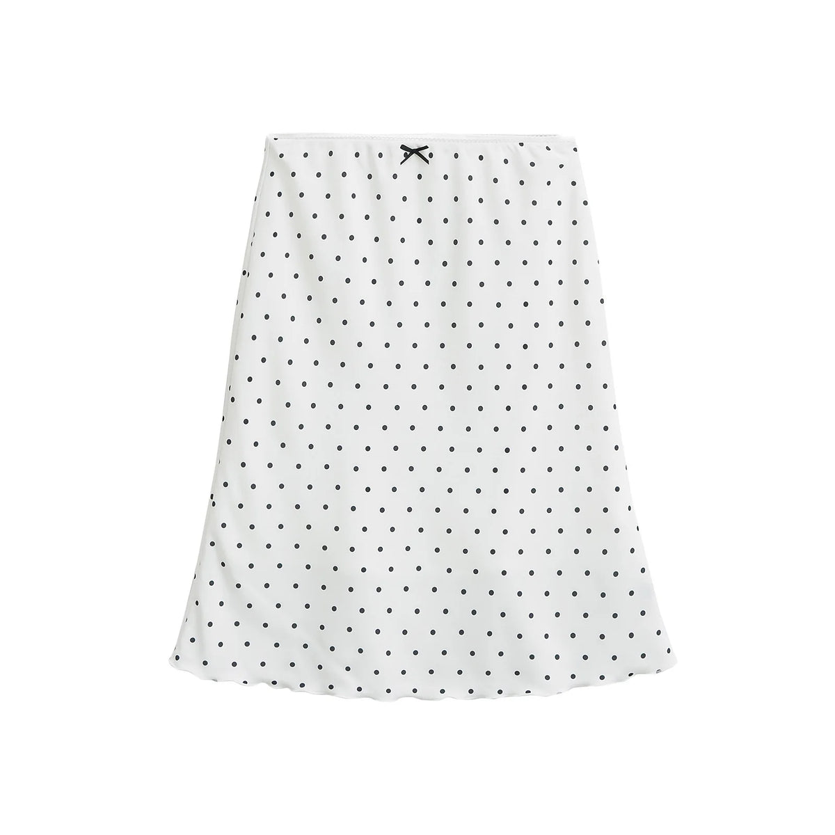 LIZAKOSHT  -  Elegant High-waisted Slimming Contrasting Half-skirt for Women with Bow Accents and A Draping Mid-length Dress