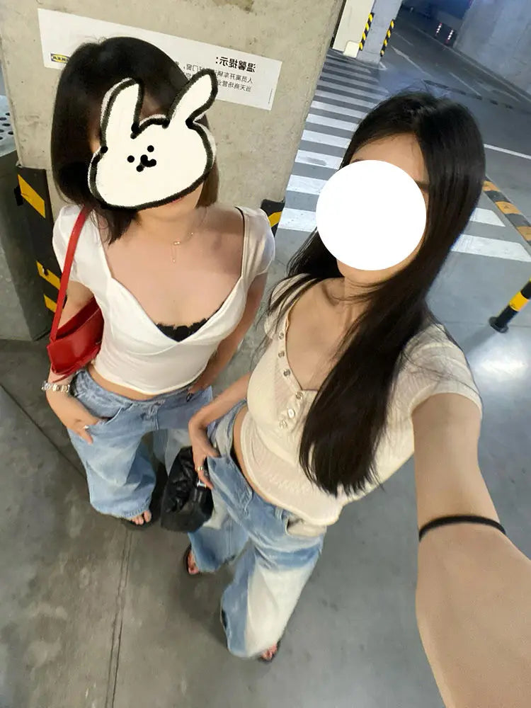 LIZAKOSHT  -  Simple Washed Blue High Waist Straight Jeans Stylish Street Trend Jeans Harajuku Hip Hop Hot Girl Y2k Jeans Women Clothing