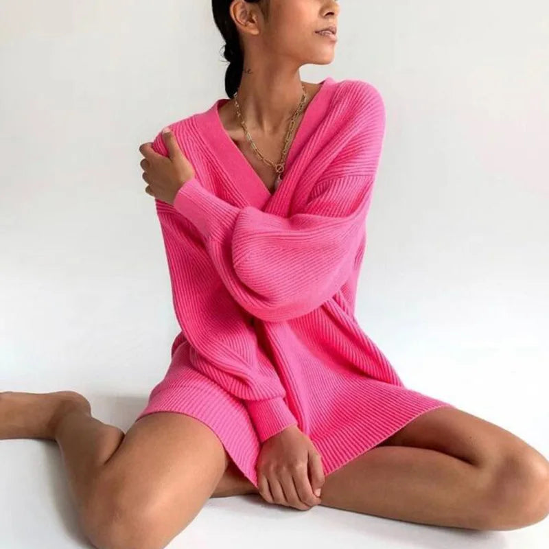 Lizakosht Cardigan Jacket Women Autumn Winter Fashion Casual Loose Solid Color Long-sleeved Single-breasted V-neck Button Sweater