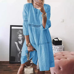 LIZAKOSHT  -  Summer Lace Splicing Hollow Embroidery Dresses Short Sleeve Loose Casual White Dress Women's Clothing Design Chic Dress New