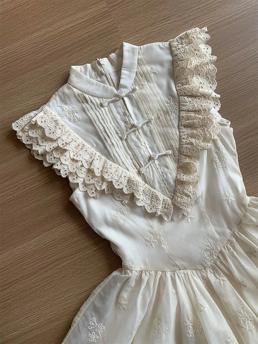LIZAKOSHT  -  Vintage Womens Dresses Y2K Lace Slim Halter Goth Punk Ball Gown Harajuku Embroidery 2000s Basics Hot Girl Summer Sweet Fairy Emo